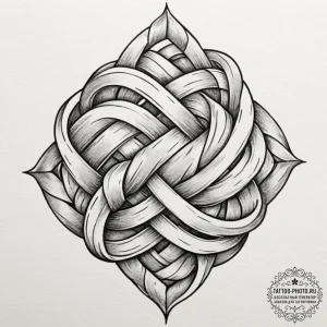Tattoo design a stylized ‘family’ knot from v… — эскиз тату (№1755149664_0, 14.08.2025 05:34) — tattoo-photo.ru