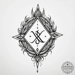 154. tattoo design: a minimalist «gadat» rune… — эскиз тату (№1755150060_0, 14.08.2025 05:41) — tattoo-photo.ru