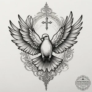 Doves, ink illustration for tattoo, sketch ta… — эскиз тату (№1755150257_0, 14.08.2025 05:44) — tattoo-photo.ru