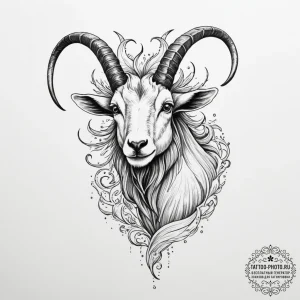 Tattoo design a capricorn goat-fish, appearin… — эскиз тату (№1755150652_0, 14.08.2025 05:50) — tattoo-photo.ru