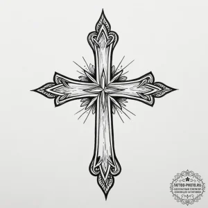 Tattoo design a small, unadorned cross or sta… — эскиз тату (№1755151436_0, 14.08.2025 06:03) — tattoo-photo.ru