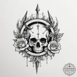 Tattoo sketch a sagittarius symbol formed by… — эскиз тату (№1755151633_0, 14.08.2025 06:07) — tattoo-photo.ru