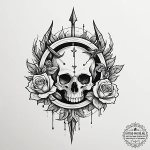 Tattoo sketch a sagittarius symbol formed by… — эскиз тату (№1755151633_0, 14.08.2025 06:07) — tattoo-photo.ru
