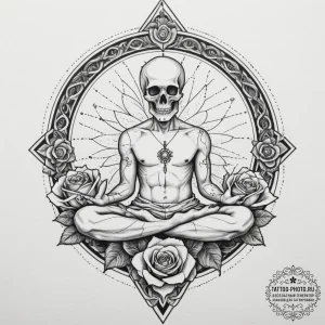 Tattoo design a geometric outline of a person... - эскиз тату (№1755153010_0, 14.08.2025 06:30) — tattoo-photo.ru