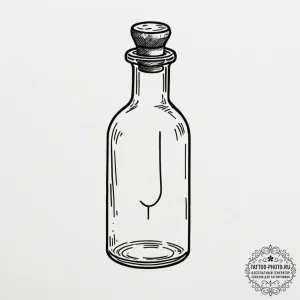 Tattoo sketch a tiny stylized potion bottle l... - эскиз тату (№1755153805_0, 14.08.2025 06:43) — tattoo-photo.ru