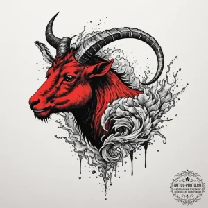 Tattoo design a capricorn goat-fish, half cov... - эскиз тату (№1755154399_0, 14.08.2025 06:53) — tattoo-photo.ru