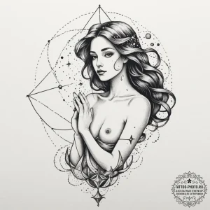 Tattoo sketch aquarius constellation, stars f... - эскиз тату (№1755157164_0, 14.08.2025 07:39) — tattoo-photo.ru