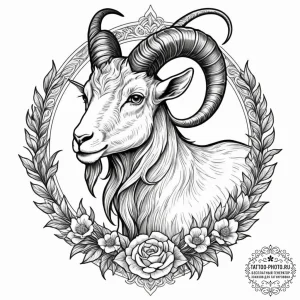 Tattoo design a capricorn goat-fish, with the... - эскиз тату (№1755158152_0, 14.08.2025 07:55) — tattoo-photo.ru