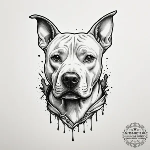 Pit bull terrier, artistic tattoo sketch, new... - эскиз тату (№1755161322_0, 14.08.2025 08:48) — tattoo-photo.ru