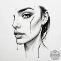 A close-up of a single tear rolling down a pe... - эскиз тату (№1755164085_0, 14.08.2025 09:34) — tattoo-photo.ru