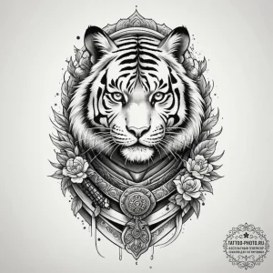 Tattoo design a traditional japanese tiger in... - эскиз тату (№1755166257_0, 14.08.2025 10:10) — tattoo-photo.ru