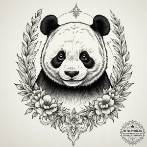 Panda, tattoo sketch design, sepia tone sketc... - эскиз тату (№1755167249_0, 14.08.2025 10:27) — tattoo-photo.ru