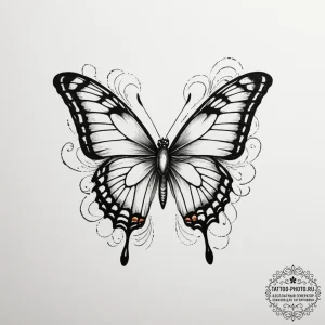 Tattoo design a tiny, realistic butterfly wit... - эскиз тату (№1755167844_0, 14.08.2025 10:37) — tattoo-photo.ru