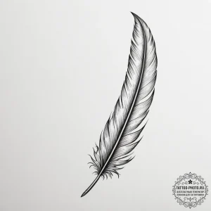 Tattoo design a detailed feather with every b... - эскиз тату (№1755168238_0, 14.08.2025 10:43) — tattoo-photo.ru