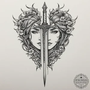 Tattoo sketch a broken sword that has been re... - эскиз тату (№1755170411_0, 14.08.2025 11:20) — tattoo-photo.ru