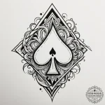 Spades card suit, tattoo sketch design, bold… — эскиз тату (№1755179833_0, 14.08.2025 13:57) — tattoo-photo.ru