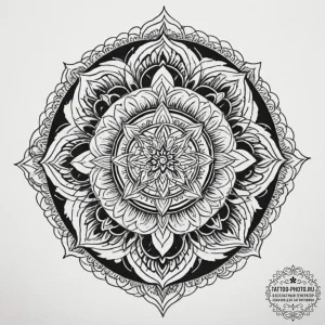 Tattoo sketch a unique pattern representing p... - эскиз тату (№1755180033_0, 14.08.2025 14:00) — tattoo-photo.ru