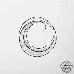 A minimalist wave symbol - эскиз тату (№1755180435_0, 14.08.2025 14:07) — tattoo-photo.ru