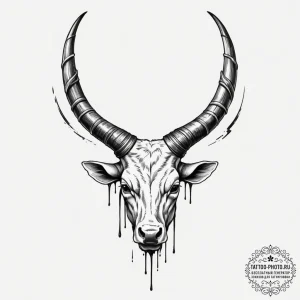 Horns, concept art for tattoo, sketch tattoo... - эскиз тату (№1755180630_0, 14.08.2025 14:10) — tattoo-photo.ru