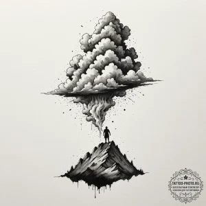 Tattoo design: a silhouette of perun standing... - эскиз тату (№1755182050_0, 14.08.2025 14:34) — tattoo-photo.ru