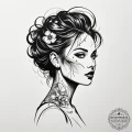 Tattoo design a woman's silhouette composed o... - эскиз тату (№1755182664_0, 14.08.2025 14:44) — tattoo-photo.ru
