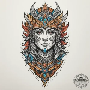 Tattoo sketch a close-up of a warrior's worn,... - эскиз тату (№1755185451_0, 14.08.2025 15:30) — tattoo-photo.ru