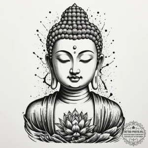 Buddha, ink illustration for tattoo, black an... - эскиз тату (№1755186061_0, 14.08.2025 15:41) — tattoo-photo.ru