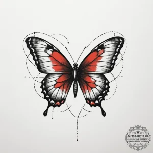 Tattoo design a minimalist geometric butterfl... - эскиз тату (№1755186868_0, 14.08.2025 15:54) — tattoo-photo.ru