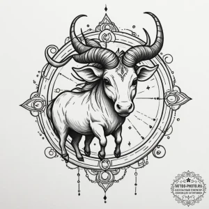 Tattoo sketch a zodiac glyph with googly eyes... - эскиз тату (№1755189560_0, 14.08.2025 16:39) — tattoo-photo.ru