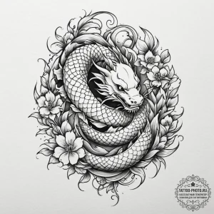 Tattoo sketch a zodiac animal made entirely o... - эскиз тату (№1755190565_0, 14.08.2025 16:56) — tattoo-photo.ru