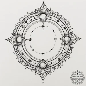 Tattoo sketch a zodiac constellation intertwi... - эскиз тату (№1755192139_0, 14.08.2025 17:22) — tattoo-photo.ru