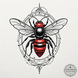 Wasp, ink illustration for tattoo, black and... - эскиз тату (№1755194321_0, 14.08.2025 17:58) — tattoo-photo.ru