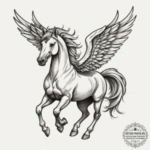Pegasus, tattoo sketch design, sketch tattoo... - эскиз тату (№1755194920_0, 14.08.2025 18:08) — tattoo-photo.ru