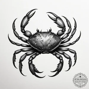 Tattoo design a cancer crab as a watercolor s... - эскиз тату (№1755198668_0, 14.08.2025 19:11) — tattoo-photo.ru