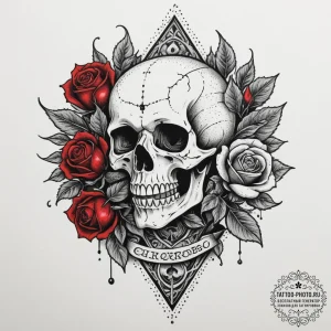 62. tattoo design: a "chernobog" rune with su... - эскиз тату (№1755199061_0, 14.08.2025 19:17) — tattoo-photo.ru