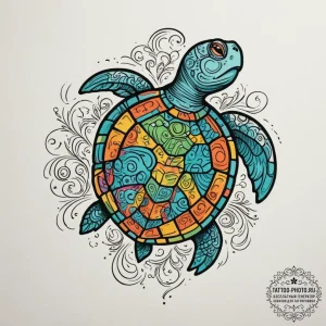 Turtle, tattoo line art, new school tattoo st... - эскиз тату (№1755201044_0, 14.08.2025 19:50) — tattoo-photo.ru