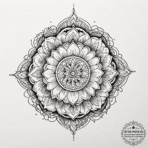 A mandala pattern (is there, but can be half-... - эскиз тату (№1755201637_0, 14.08.2025 20:00) — tattoo-photo.ru