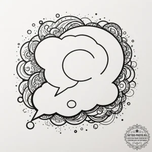 Tattoo design a pixelated speech bubble linew... - эскиз тату (№1755201834_0, 14.08.2025 20:03) — tattoo-photo.ru