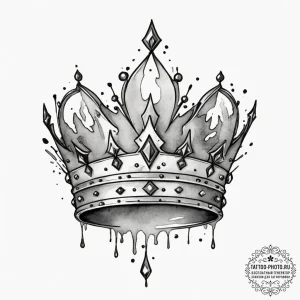 Tattoo sketch a subtle crown outline over a n... - эскиз тату (№1755206662_0, 14.08.2025 21:24) — tattoo-photo.ru