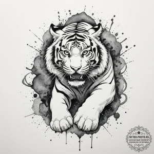 Tattoo design a traditional japanese tiger in... - эскиз тату (№1755207269_0, 14.08.2025 21:34) — tattoo-photo.ru