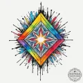 Tattoo sketch a digital shield with glitching... - эскиз тату (№1755207470_0, 14.08.2025 21:37) — tattoo-photo.ru