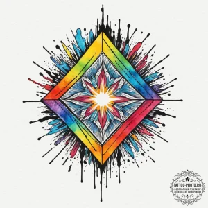 Tattoo sketch a digital shield with glitching... - эскиз тату (№1755207470_0, 14.08.2025 21:37) — tattoo-photo.ru