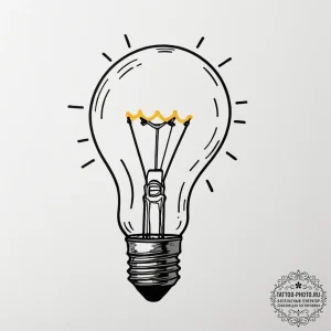A macro photograph of the filament inside a g... - эскиз тату (№1755208064_0, 14.08.2025 21:47) — tattoo-photo.ru