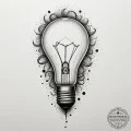 Tattoo design a lightbulb emitting powerful i... - эскиз тату (№1755208660_0, 14.08.2025 21:57) — tattoo-photo.ru