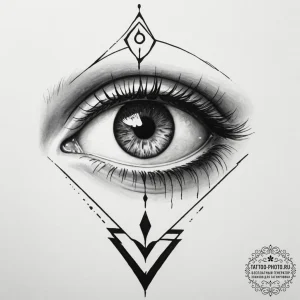 Tattoo sketch a powerful, unblinking eye, sym... - эскиз тату (№1755210261_0, 14.08.2025 22:24) — tattoo-photo.ru