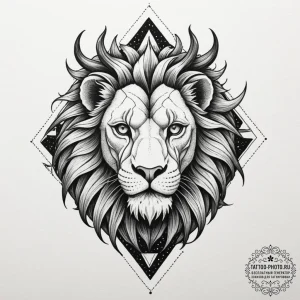 Manticore, tattoo line art, dotwork tattoo st... - эскиз тату (№1755212076_0, 14.08.2025 22:54) — tattoo-photo.ru