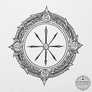75. tattoo sketch: "raduga" rune surrounded b... - эскиз тату (№1755214255_0, 14.08.2025 23:30) — tattoo-photo.ru