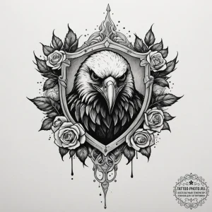 The three-eyed raven from game of thrones, in... - эскиз тату (№1755214648_0, 14.08.2025 23:37) — tattoo-photo.ru