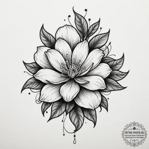 Tattoo design a blossoming flower turning int... - эскиз тату (№1755215465_0, 14.08.2025 23:51) — tattoo-photo.ru