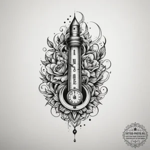 Tattoo sketch a 'time capsule' in the form of... - эскиз тату (№1755218884_0, 15.08.2025 00:48) — tattoo-photo.ru